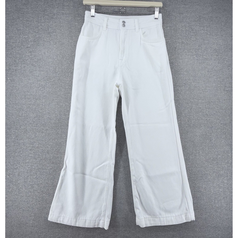 7 For All Mankind Modern Dojo High Rise Trouser Pants Women Size 26 White